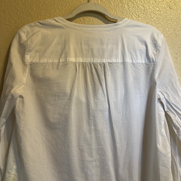 LOFT White Ruffle Button Down Blouse - Picture 4 of 4